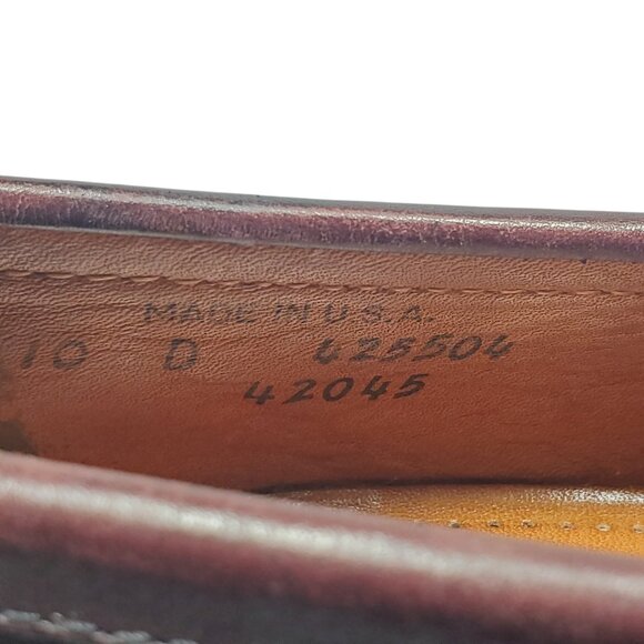 Allen Edmonds Enfield Kiltie Tassel Loafers Men's 10 Moc-Toe Burgundy - Picture 9 of 9